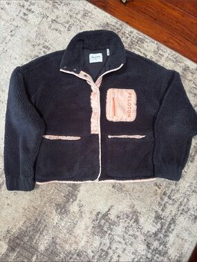 Peloton Navy Blue and Pink Plush Sherpa Jacket Size XS